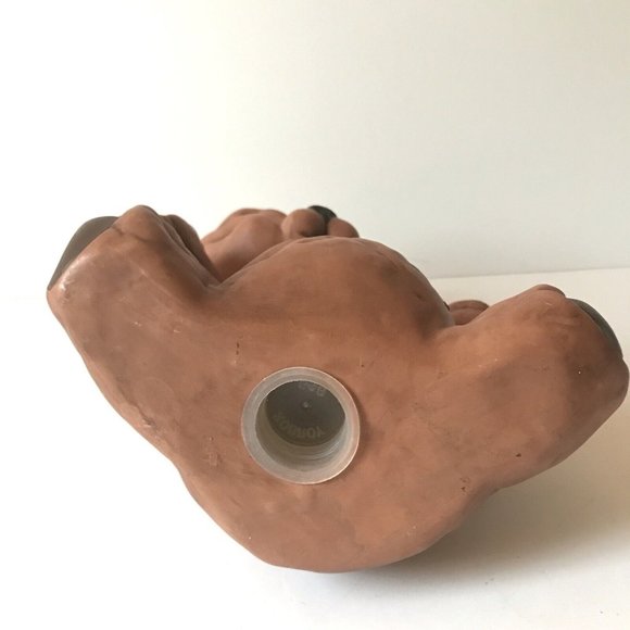 Vintage Rob Roy brown bear ceramic bank Christmas  ribbon  MCM 9” - Picture 4 of 5